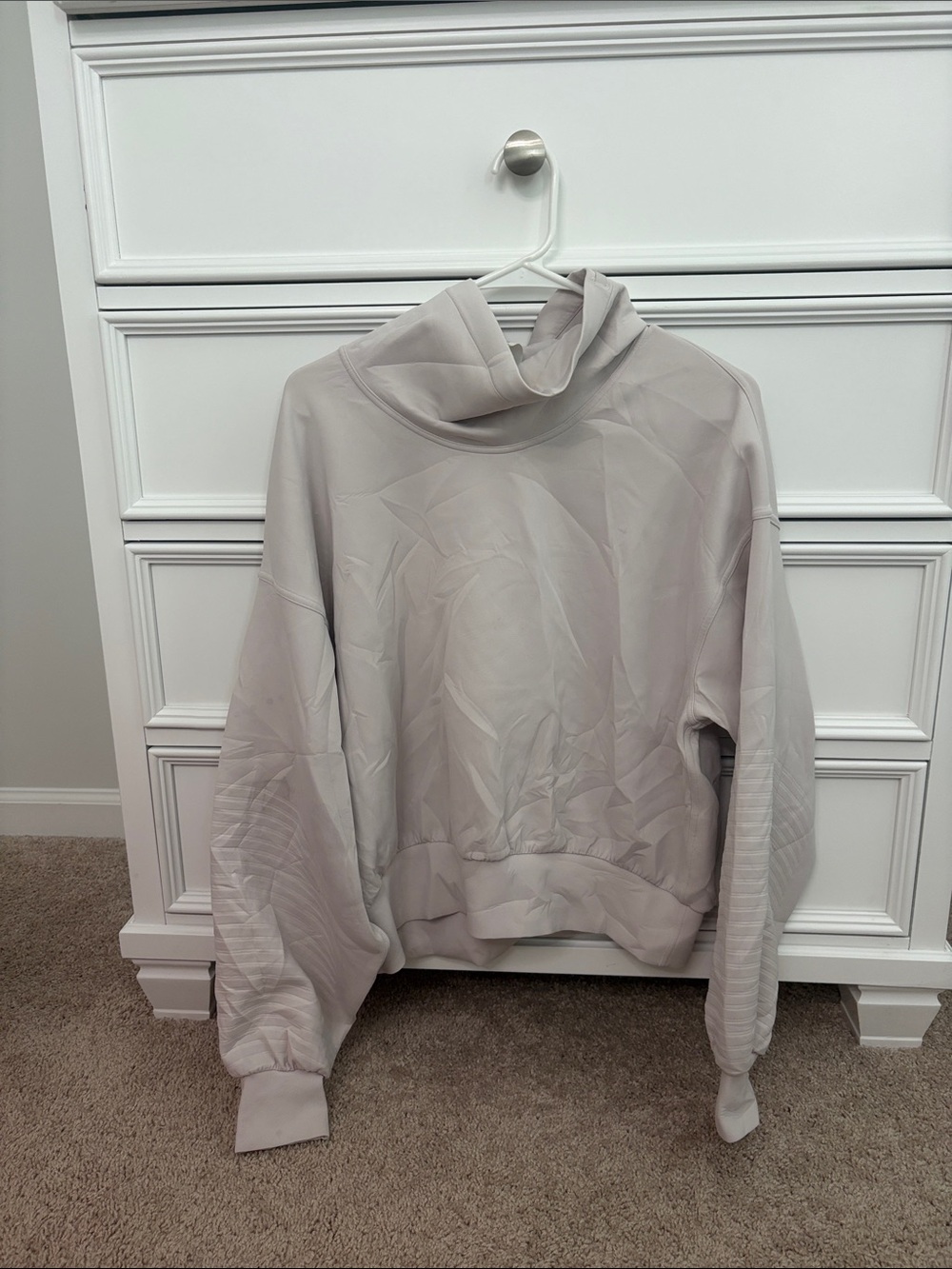 Light Gray Cropped Funnel Neck Lululemon Sweatshirt